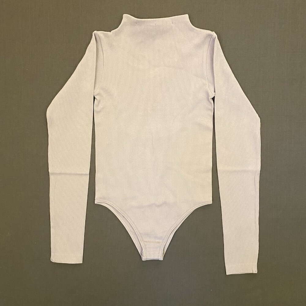 Zara Women's Open Back Bodysuit Purple Heather Long Sleeves Size XS - S NWT $27 - Picture 4 of 16